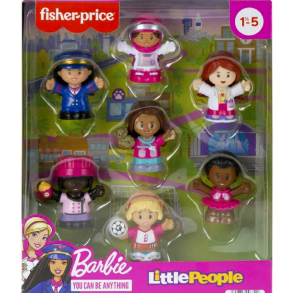 NWT  Fisher-Price Little People Barbie You Can Be Anything Figure Pack, 7-Piece